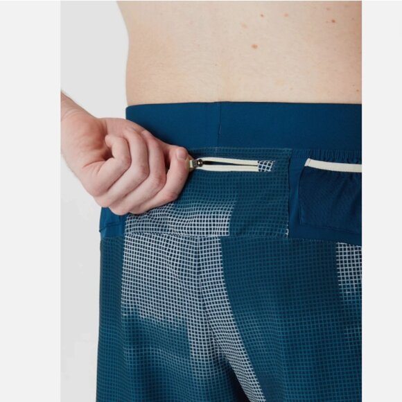 Brooks Sherpa 5" Running Short Blue and White Mens Size Medium - Picture 3 of 14